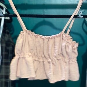 Papermoon Cream Smocked Ruffled Camisole